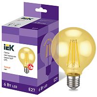 Лампа светодиодная G95 шар золото 6Вт 230В 2700К E27 серия 360° | код LLF-G95-6-230-30-E27-CLG | IEK